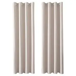 Produktbild: MRTREES Vorhang Blickdicht Gardinen Thermovorhang mit Ösen Verdunklungsvorhang Ösenschal, Kurz Modern 225×140cm(H×B) Beige Creme 2er Set für Hotels Büros Wohnzimmer Schlafzimmer Kinderzimmer