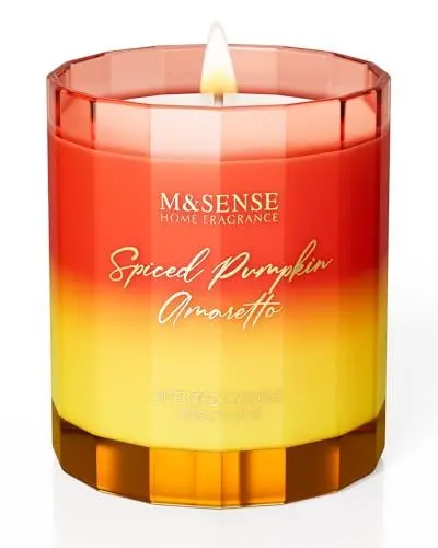 Produktbild: M&SENSE Duftkerze im Glas, Gewürz Kürbis Duftkerze natürliche Sojakerzen für zu Hause 300g 60 Stunden Brenndauer Herbst aus Sojawachs Weihnachten Geschenk Kerze kerze aesthetic
