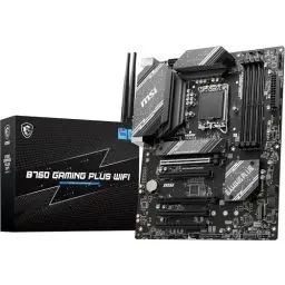 Produktbild: MSI B760 GAMING PLUS WIFI Mainboard, ATX - Unterstützt Intel Core Prozessoren der 14., 13. und 12. Generation, LGA 1700 - DDR5 6800+MHz/OC, 2 x PCIe 4.0 x16, 2 x M.2 Gen4, 2.5G LAN, Wi-Fi 6E