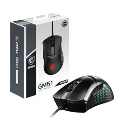 Produktbild: MSI Clutch GM51 Lightweight Gaming Maus - 26.000 DPI Optischer Sensor, 650 IPS, symmetrisch, 60Mio+ Click OMRON-Switches, FriXionFree Kabel, 8000Hz Abtastrate, 0,125ms Latenz, RGB Mystic Light, 75g