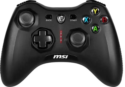 Produktbild: MSI FORCE GC30 V2 Kabelloser PC-Gamepad Controller - 2,4 GHz, 600mAh Li-Ionen-Akku, austauschbare D-Pad-Abdeckungen, zwei Vibrationsmotoren, USB 2.0 - schwarz, kabelgebunden/kabellos