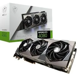 Produktbild: MSI GeForce RTX 4080 16GB SUPRIM X Gaming Grafikkarte - NVIDIA RTX 4080, 16GB GDDR6X Speicher, 256-bit, 22,4 Gbps