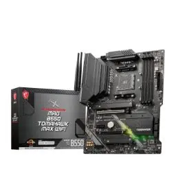 Produktbild: MSI MAG B550 TOMAHAWK MAX WIFI Mainboard ATX, AM4 - AMD Ryzen 5000 bereit - DDR4 Boost 5100+MHz/OC, PCIe 4.0 & 3.0 x16, M.2 Gen4 & Gen3, 2.5G LAN, Wi-Fi 6E, Bluetooth 5.2