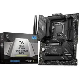 Produktbild: MSI MAG B760 Tomahawk WiFi Mainboard, ATX - Unterstützt Intel Core Prozessoren der 12., 13. & 14. Generation, LGA 1700-75A DrMOS VRM, DDR5 Memory Boost 7000+MHz/OC, PCIe 5.0 x16, M.2 Gen4, Wi-Fi 6E
