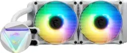 Produktbild: MSI MAG CORELIQUID 240R V2 AIO-Wasserkühlungs-CPU-Kit, rotierender ARGB-Wasserblockkopf, integrierte Kühlerpumpe, Split-Flow-Layout, Verdunstungsschutzröhren, AMD- und Intel-kompatibel, Weiß
