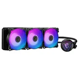 Produktbild: MSI MAG CORELIQUID 360R V2 AIO CPU Wasserkühlung, drehbarer ARGB-Blockkopf, integrierte Kühlerpumpe, Split-Flow Wasserkühlung, verdampfungssichere Schläuche, einfache Montage, AMD & Intel kompatibel