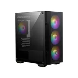 Produktbild: MSI MAG FORGE M100A Mini-Tower PC Gehäuse - unterstützt Micro-ATX & Mini-ITX, Mesh-Front, 4x 120mm Auto RGB Lüfter, Magnetischer Staubfilter, USB 3.2 Gen 1 Typ-A