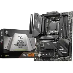 Produktbild: MSI MAG X670E Tomahawk WiFi Motherboard, ATX - Unterstützt AMD Ryzen 7000 Serie Prozessoren, AM5-80A SPS VRM, DDR5 Memory Boost 6600+MHz/OC, PCIe 5.0 x16, M.2 Gen5, Wi-Fi 6E