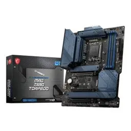 Produktbild: MSI MAG Z690 TORPEDO Gaming Mainboard ATX, unterstützt Intel Prozessoren der 12. Generation, LGA 1700, 16 Duet Rail VRM 70A, DDR5 Memory Boost 6400+MHz/OC, 1 x PCIe 5.0 x16, 3 x M.2 Gen4, 2.5G LAN