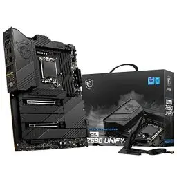 Produktbild: MSI MEG Z690 UNIFY Mainboard, ATX, unterstützt 12., 13., 14. Gen Intel Core CPUs, LGA 1700, Direct 19+2 Phase VRM 105A, DDR5 Memory, 2 x PCIe 5.0 x16, 4 x M.2 Gen4, Dual LAN, Wi-Fi 6E