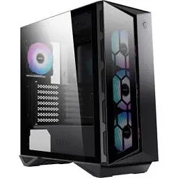 Produktbild: MSI MPG GUNGNIR 110R Mid-Tower PC-Gehäuse - Gehärtetes Glas, unterstützt ATX, M-ATX & Mini-ITX, 4x 120mm ARGB Lüfter mit Hub Controller, magnetischer Staubfilter, USB 3.2 Gen 2x2 Typ-C, Gen 1 Typ-A