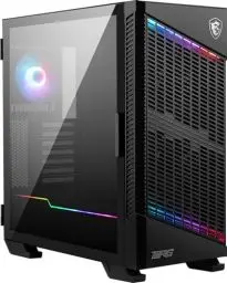 Produktbild: MSI MPG VELOX 100P AIRFLOW Mid-Tower PC-Gehäuse, geeignet für E-ATX-Mainboard, Seitenpanel aus gehärtetem Glas, optimiert für Airflow, Mystic Light, unterstützt 2x 360mm-Kühler, seitliche Lufteinlässe