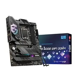 Produktbild: MSI MPG Z690 EDGE WIFI DDR4 Gaming Mainboard ATX, unterstützt Intel Core Prozessoren 12. Generation, LGA 170, Direct 16 Phase VRM 75A, Memory Boost 5200MHz/OC, 1 x PCIe 5.0 x16, 4 x M.2 Gen4, Wi-Fi 6