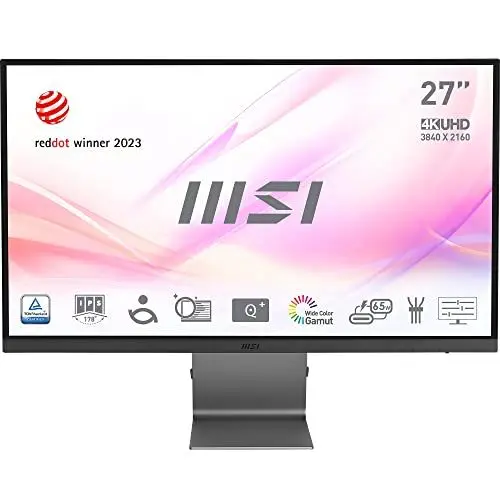 Produktbild: MSI Modern MD271ULDE 27 Zoll (69 cm) Flat LED Monitor, UHD (3840x2160), IPS Panel, USB-C 65 W, 60 Hz, 16:9, Adaptive-Sync, Grau