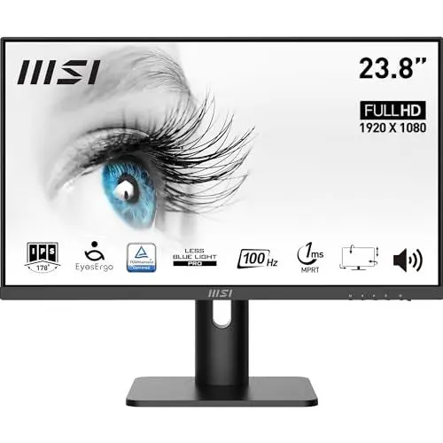 Produktbild: MSI PRO MP243XPDE 60cm (23,8 Zoll) IPS LED Monitor, FHD 1920x1080, 100 Hz, 1 ms, FreeSync, Rahmenloses Design, Höhenverstellbar, HDMI