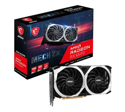 Produktbild: MSI Radeon RX 6600 MECH 2X 8G, Grafikkarte, 8GB Speicher