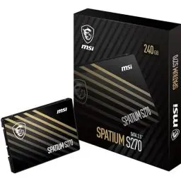 Produktbild: MSI SPATIUM S270 SSD 240 GB – SATA 3 2,5-Zoll-Solid-State-Drive, 500 MB/s Lesen und 450 MB/s Schreiben, 3D NAND, integrierte Datensicherheit, Center