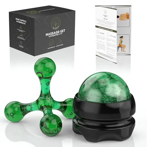 Produktbild: M.S.Lemberg® Massage Set - Massageball & Triggerpunkt Drücker - Wellness & Entspannung Geschenk - Physiotherapie Trigger Massagegerät Massagekugel Nacken Roller Massageroller Rücken Faszien-Ball