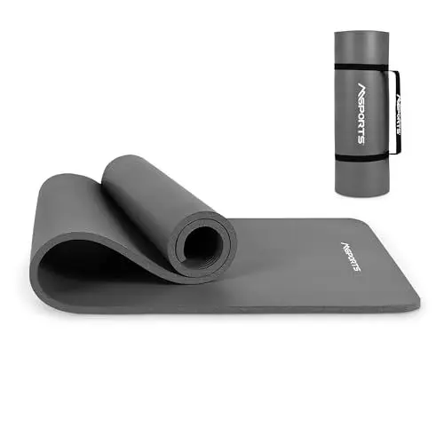 Produktbild: MSPORTS Gymnastikmatte Premium inkl. Tragegurt + Übungsposter + Workout App I Hautfreundliche Fitnessmatte 190 x 80 x 1,5 cm - Anthrazit - Phthalatfreie Yogamatte