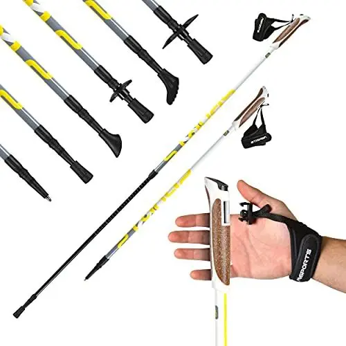 Produktbild: Nordic Walking Stöcke Premium White - hochwertige Qualität - Superleicht - auswählbar mit Tragetasche - Walking Sticks (Nordic Walking Stöcke)