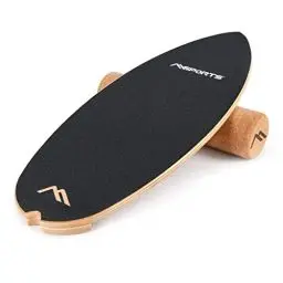 Produktbild: MSPORTS Surf Balance Board aus Holz/Balance Skateboard inkl. Rolle | Balance Board & Indoor Surfboard Trickboard und Gleichgewichtstrainer für Kinder und Erwachsene