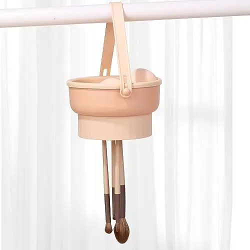 Produktbild: MSQ Make-up Pinsel Reiniger Silikon Pinselhalter 3 in 1 Pinselreiniger Make-up Pinsel Reinigungsmatte Aufbewahren und Trocknen von Kosmetische Bürsten und Make-up Schwamm(Lila)