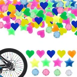 Produktbild: MsTeco Fahrrad Speichen Clips, 144 Stück Bunte Fahrradspeichenperlen Dekorationen Radspeichenperlen für Kinderfahrrad Kinder Fahrrad Zubehör, Geschenk für Mädchen und Jungen