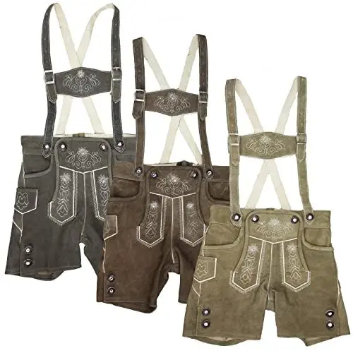 Produktbild: MS-Trachten Kinder Kleinkinder Trachten Lederhose Theo (Graubraun, 92)