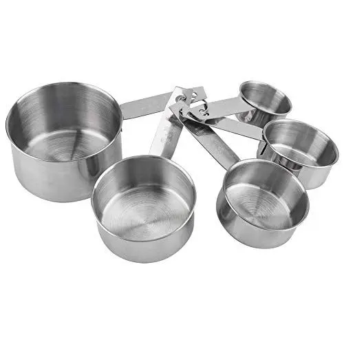 Produktbild: MSUIINT 5-teiliges Messlöffel-Set, Edelstahl, Rostfrei, Messbecher, Löffel, Back- und Kochwerkzeug, Edelstahl-Esslöffelwerkzeuge mit Messlinealen Zum Messen des Backens und Kochens
