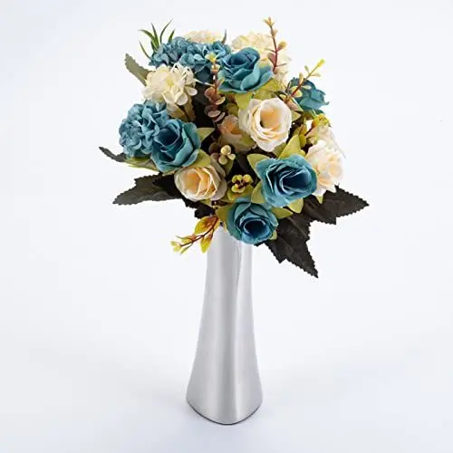 Produktbild: MSUIINT Tischvase, Lebende Kleine Silberne Zylinder-Metallvase, Silberne Vase Als Tischdekoration, 304 Edelstahl, Leichter Luxus-Tischblumenhalter für Heimdekoration
