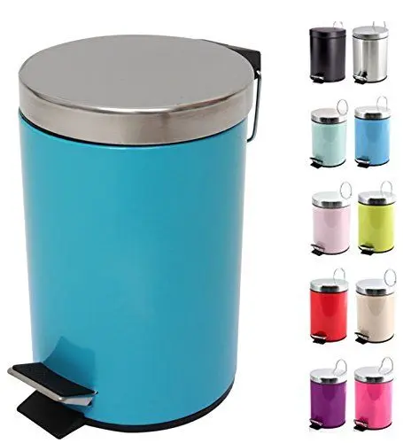 Produktbild: MSV 100208 Kosmetikeimer Mülleimer Treteimer Abfalleimer, blau, 3 Liter – mit herausnehmbaren Inneneimer