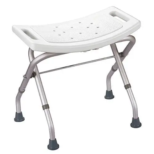 Produktbild: MSV 140703 Duschhocker faltbar verstellbar weiß 51 x 44 x 42,5 cm