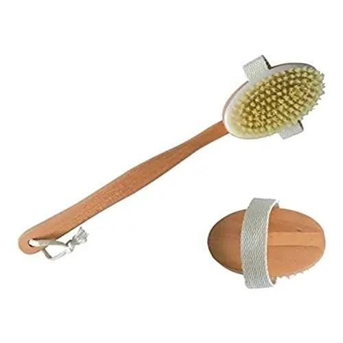 Produktbild: MSV Massagebürste Rückenbürste, Badebürste aus Holz mit langem Stiel Körper-Peeling - Bürste ist abnehmbar