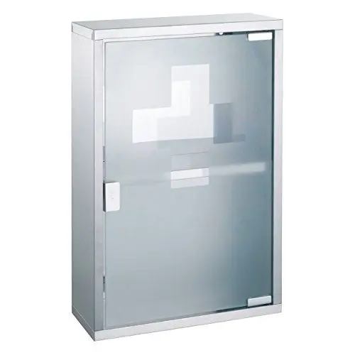 Produktbild: MSV 140490 Arzneischrank, gebürsteter Edelstahl/Hartglas, 30 x 12 x 45 cm