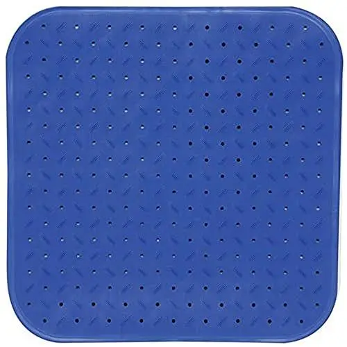 Produktbild: MSV Premium Duschmatte Badematte Badewannenmatte Badewanneneinlage antibakteriell rutschfest mit Saugnäpfen-Blau-duftet nach Rosen-ca. 54 x 54 cm-waschbar bei 60° Grad, Blue, Large