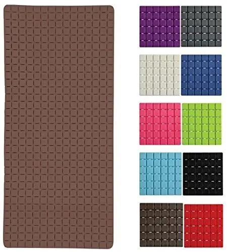 Produktbild: MSV Premium Duschmatte Badematte Badewannenmatte Badewanneneinlage antibakteriell rutschfest mit Saugnäpfen - Braun - ca. 36 x 76 cm - duftet nach Rosen - waschbar bei 60° Grad