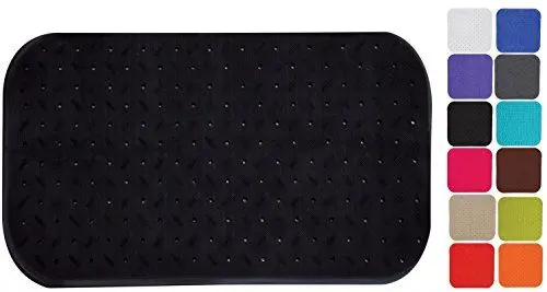 Produktbild: MSV Premium Duschmatte Badematte Badewannenmatte Badewanneneinlage antibakteriell rutschfest mit Saugnäpfen-Schwarz-duftet nach Rosen-ca. 36 x 65 cm-waschbar bei 60° Grad, Leinen, Black, Unique