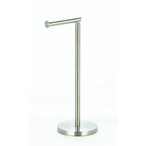 Produktbild: MSV Toilettenpapierhalter Stehend BxHxT: 15x43x15cm freistehender Papierrollenhalter in Edelstahl-Optik Edler Rollenhalter für WC-Rollen als Ersatzrollenhalter verchromt, Silber, Grey