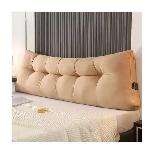 Produktbild: Mswborml A,150x50x15cm/59x20x6in, Luxus Rückenkissen Bett 200cm 180cm 150cm, Groß Lesekissen für Bett und Sofa, Bequemes Rückenkissen mit Praktischem Seitenfach, Lesekissen für Bett und Sofa