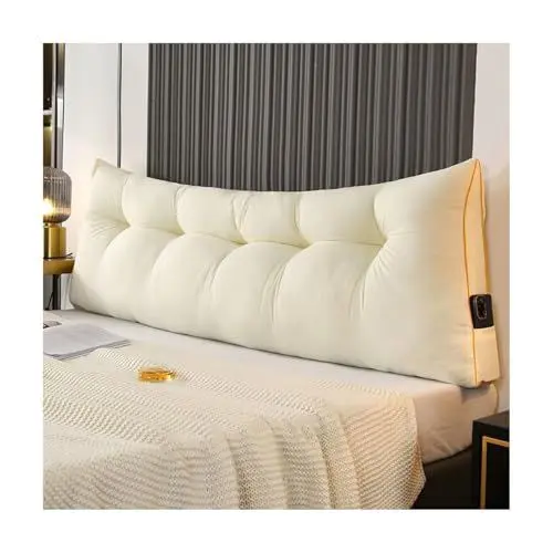 Produktbild: Mswborml D,150x50x15cm/59x20x6in, Luxus Lesekissen Für Bett und Sofa Groß Rückenkissen Bett mit Praktischem Seitenfach, 200cm 180cm 150cm Lesekissen für Bett und Sofa, Bequemes Rückenkissen