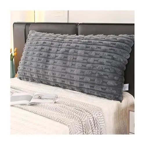 Produktbild: Mswborml H,150x55x20cm/59x21x8in, Plüschiges Rückenkissen Bett mit Abnehmbarem und Waschbarem Bezug, Weiches Lesekissen für Bett und Sofa, Luxus Keilkissen Bett, Sitzkissen Ideal Zum Lesen, Fernsehen