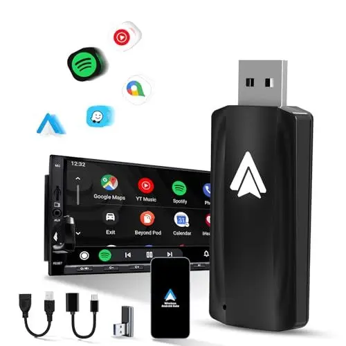 Produktbild: MSXTTLY Android Auto Wireless Adapter U2A-AIR 2.0 2024 konvertiert Wired in Wireless Android Auto, Wireless Android Auto Sitck, Kompatibel mit Handys Android 11-16