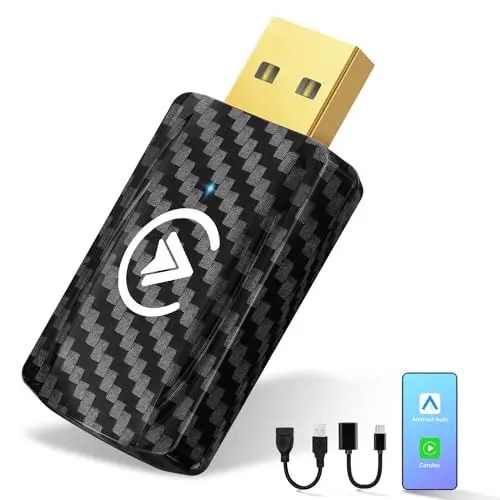 Produktbild: MSXTTLY Wireless Android Auto & Carplay Wireless Adapter, 2 IN 1 Stick Konvertieren Wired Android Auto/Car Play in kabellos für Autos mit AA & Carplay, USB C/A, Mini & stabil SMT-AC01