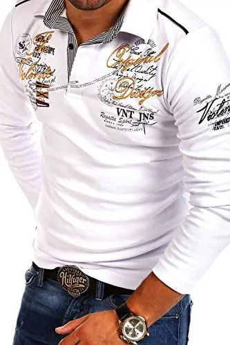 Produktbild: MT Styles Langarm Poloshirt Newport T-Shirt R-0742 (Weiß,