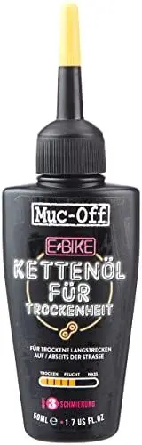 Produktbild: Muc Off E-Bike Dry Chain Lube Trocken Kettenöl, 50 ml - Premium Elektrofahrrad Kettenfett, Kettenspray Fahrrad mit UV-Tracer-Farbstoff - Formuliert für Trockene Wetterbedingungen