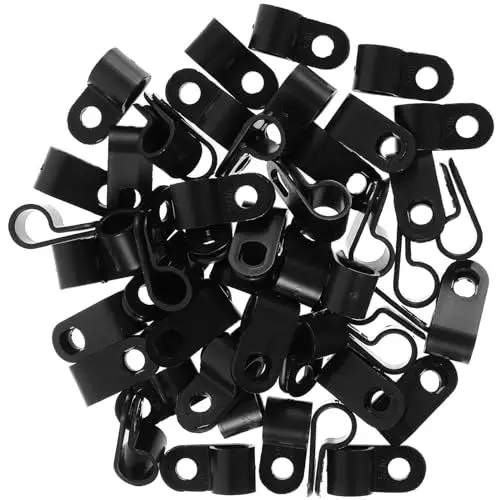 Produktbild: MUCKLILY Ethernet-kabelclips 100 Stück Koaxialkabel-montageclips Drahthalter-clips Für Tv-kabel Ethernet R-typ Kunststoff Für Einfache Installation