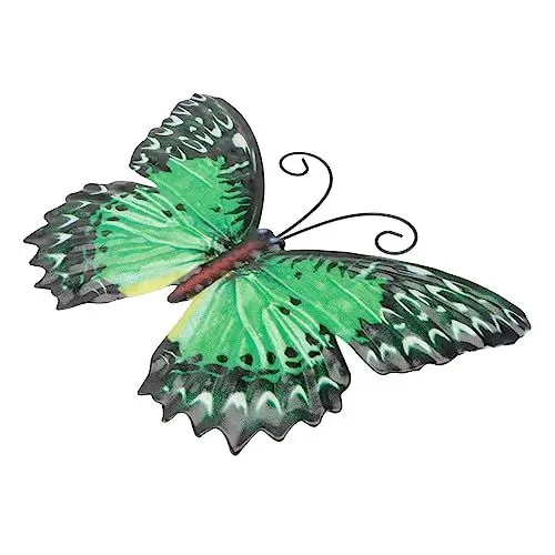 Produktbild: MUCKLILY 1Stk Schmetterlingsanhänger aus Schmiedeeisen Metall-Garten-Wandkunst Outdoor- Ornament Tischdekoration Hintergrundverzierung Wandskulptur Wandschmuck