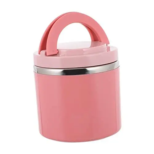 Produktbild: MUCKLILY 1 Stk Frühstückstasse Mikrowellenbehälter Behälter für Suppenbecher tragbarer Frühstücksbehälter Tragbarer Suppenbehälter Siegel Suppentasse Rostfreier Stahl Rosa