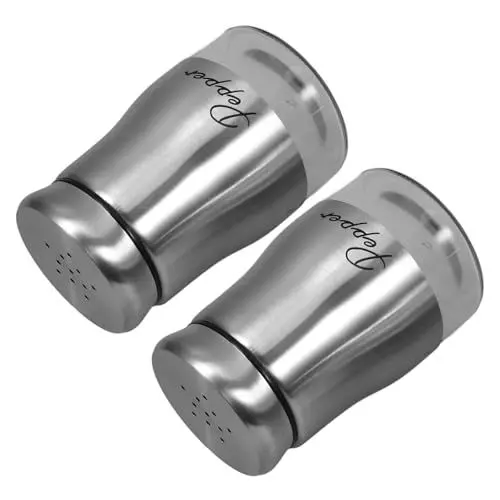 Produktbild: MUCKLILY 2 Stücke Silber Dispenser Set Glas Gewürz Shaker Stehen Für Küche Tragbare Würze Flaschen