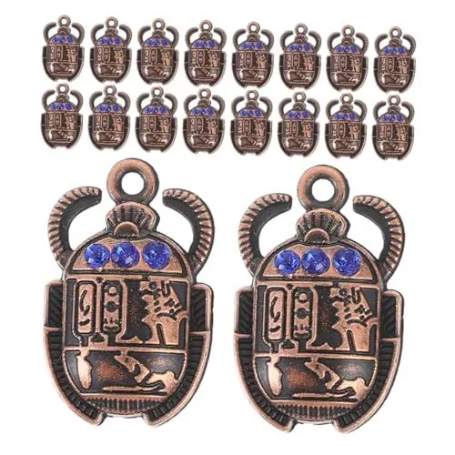 Produktbild: MUCKLILY 30 Stück Skarabäus-anhänger Charme Selber Machen Ägypten-anhänger-schmuck Anhänger Für Schmuckherstellung Schlüsselzauber Anhänger Für Armbänder Metallreihe Legierung Blau